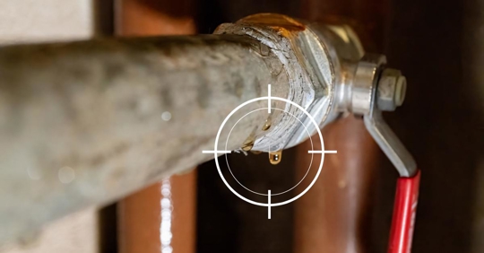 small leak from pipe detected